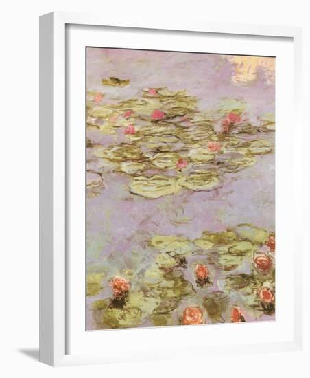 Red Water Lilies-Claude Monet-Framed Art Print