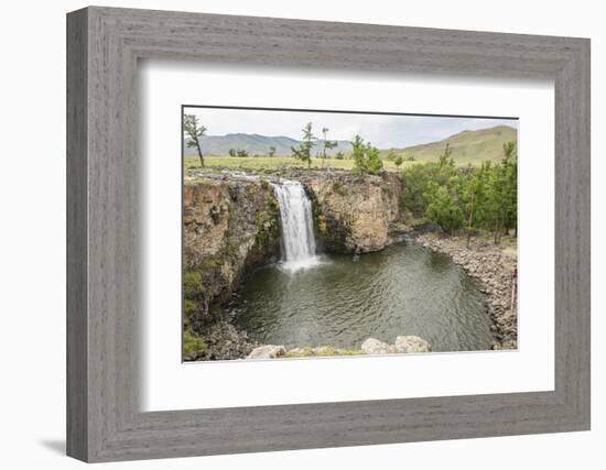 Red waterfall, Orkhon valley, South Hangay province, Mongolia, Central Asia, Asia-Francesco Vaninetti-Framed Photographic Print