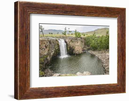 Red waterfall, Orkhon valley, South Hangay province, Mongolia, Central Asia, Asia-Francesco Vaninetti-Framed Photographic Print