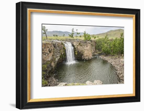 Red waterfall, Orkhon valley, South Hangay province, Mongolia, Central Asia, Asia-Francesco Vaninetti-Framed Photographic Print