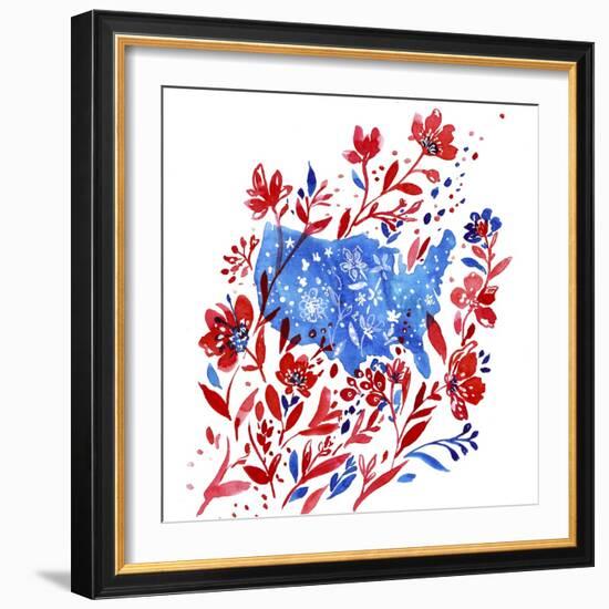 Red White and Blue 3-Irina Trzaskos Studio-Framed Giclee Print