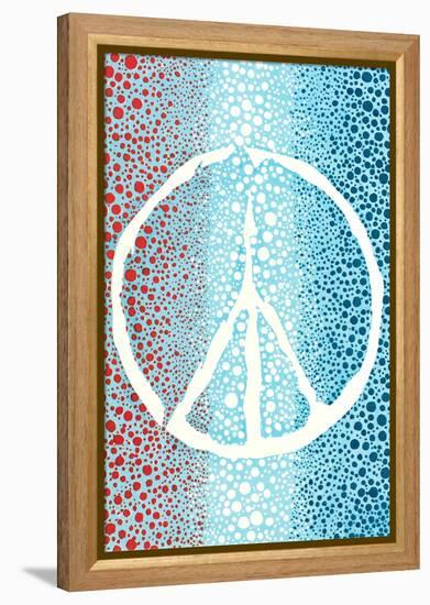 Red White and Blue Peace Sign-null-Framed Stretched Canvas