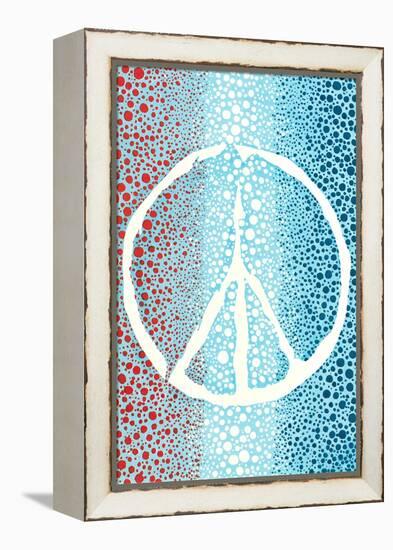 Red White and Blue Peace Sign-null-Framed Stretched Canvas