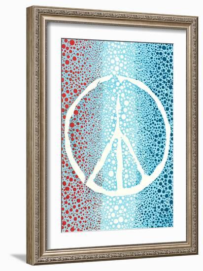 Red White and Blue Peace Sign-null-Framed Art Print