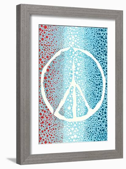 Red White and Blue Peace Sign-null-Framed Art Print