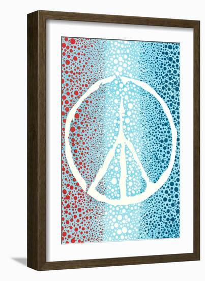 Red White and Blue Peace Sign-null-Framed Art Print