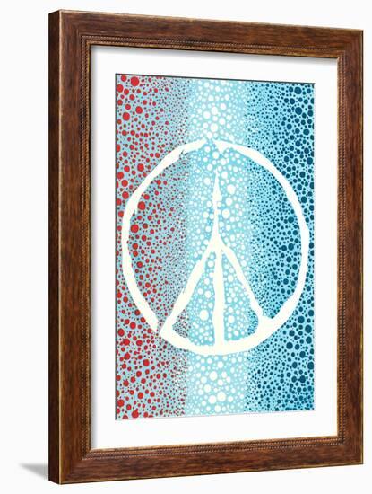 Red White and Blue Peace Sign-null-Framed Art Print