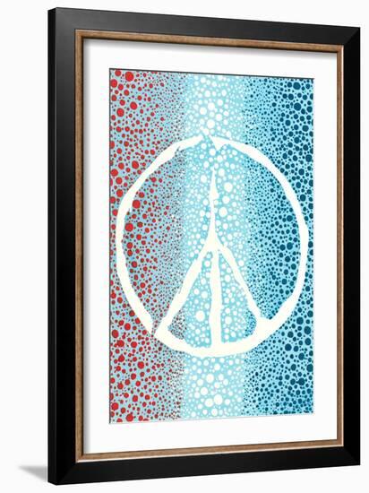 Red White and Blue Peace Sign-null-Framed Art Print