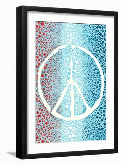 Red White and Blue Peace Sign-null-Framed Art Print