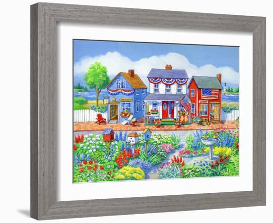 Red White and Blue Shops-Geraldine Aikman-Framed Giclee Print