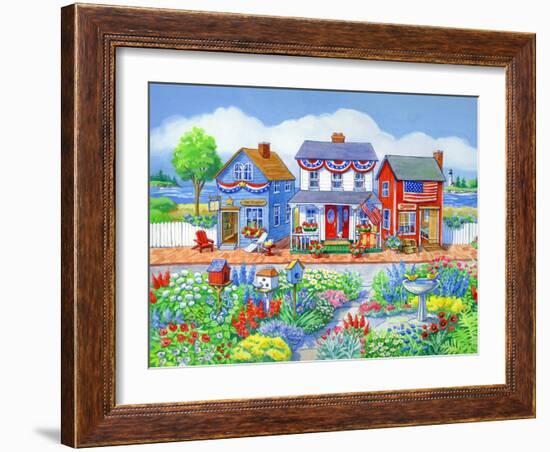 Red White and Blue Shops-Geraldine Aikman-Framed Giclee Print