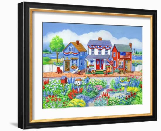 Red White and Blue Shops-Geraldine Aikman-Framed Giclee Print