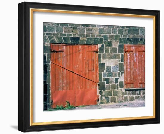 Red Window and Door, St. Kitts, Caribbean-David Herbig-Framed Photographic Print