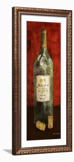 Red Wine and Cork II (Red Background)-Lanie Loreth-Framed Premium Giclee Print
