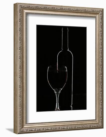 Red Wine and Glasse over Black-Darja Vorontsova-Framed Photographic Print