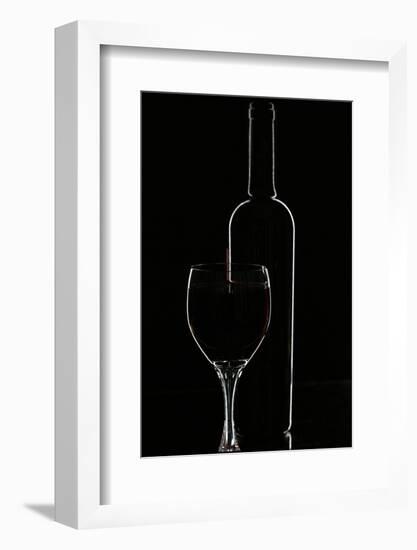 Red Wine and Glasse over Black-Darja Vorontsova-Framed Photographic Print