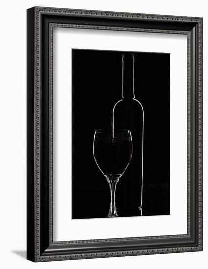 Red Wine and Glasse over Black-Darja Vorontsova-Framed Photographic Print