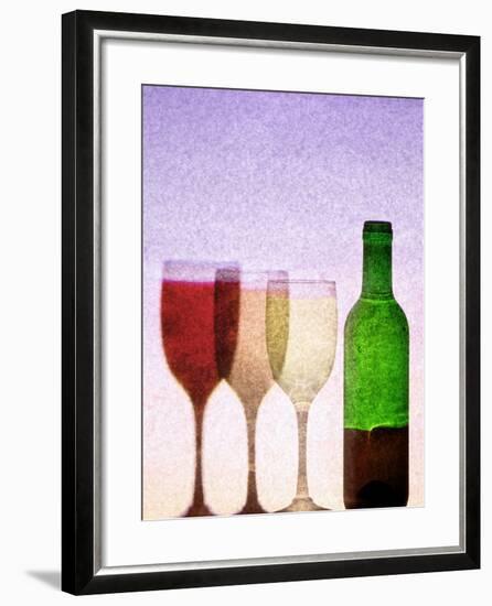 Red Wine Bottle with Three Glasses-Peter Howard Smith-Framed Photographic Print