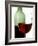 Red Wine Glass with Half-Full Wine Bottle in Background-Joerg Lehmann-Framed Photographic Print