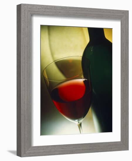 Red Wine in Bottle and Glass-Ulrike Koeb-Framed Photographic Print