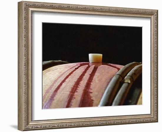 Red Wine in Oak Barrel at Lucien Muzard, Santenay, Bourgogne, France-Per Karlsson-Framed Photographic Print