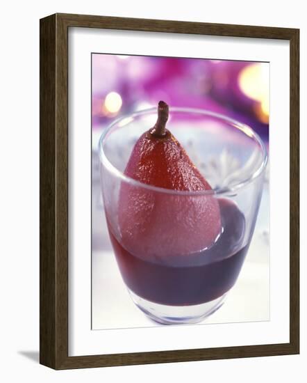 Red Wine Pear, Served in a Glass-Alena Hrbkova-Framed Photographic Print