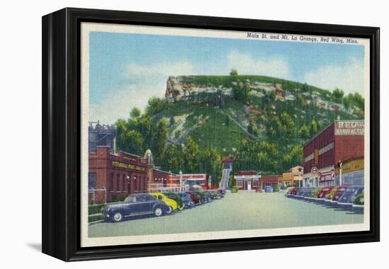 Red Wing, Minnesota - Main Street View of Mt. La Grange-Lantern Press-Framed Stretched Canvas