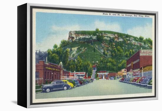 Red Wing, Minnesota - Main Street View of Mt. La Grange-Lantern Press-Framed Stretched Canvas