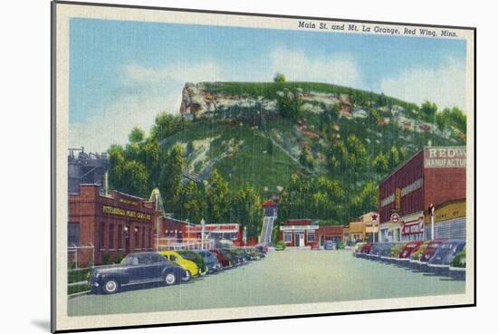 Red Wing, Minnesota - Main Street View of Mt. La Grange-Lantern Press-Mounted Art Print