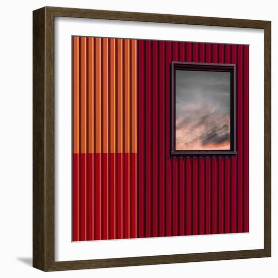 Red with a touch of sky-Luc Vangindertael (laGrange)-Framed Photographic Print