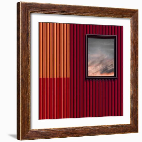 Red with a touch of sky-Luc Vangindertael (laGrange)-Framed Photographic Print