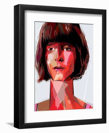 Red Woman-Enrico Varrasso-Framed Art Print