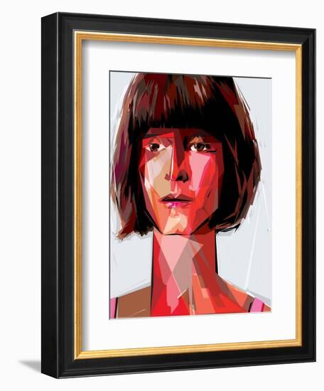 Red Woman-Enrico Varrasso-Framed Art Print