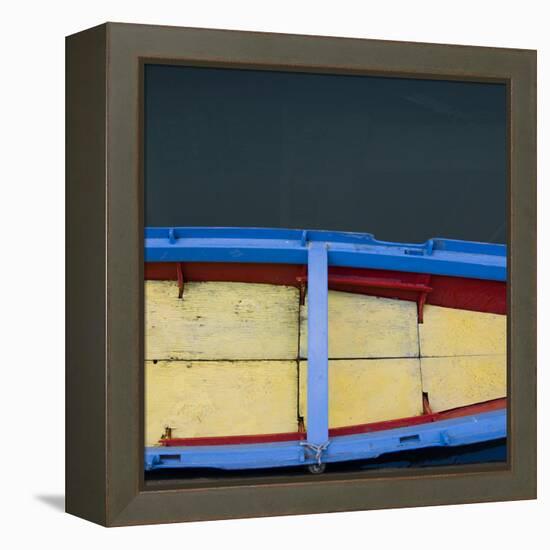 Red, Yellow and Blue Boat-Mike Burton-Framed Premier Image Canvas