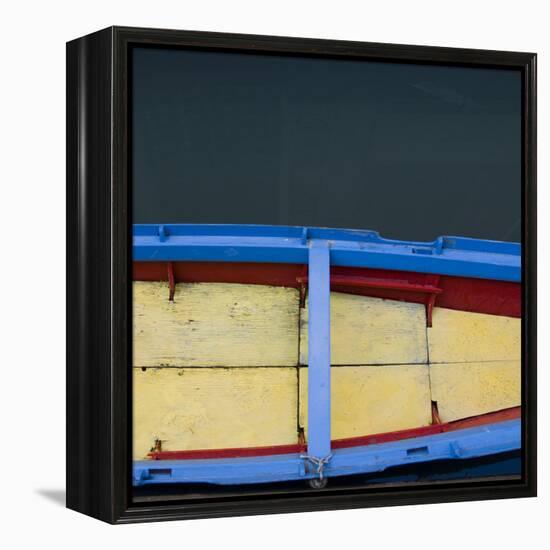 Red, Yellow and Blue Boat-Mike Burton-Framed Premier Image Canvas