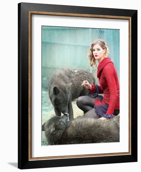 Red-Winter Wolf Studios-Framed Photographic Print