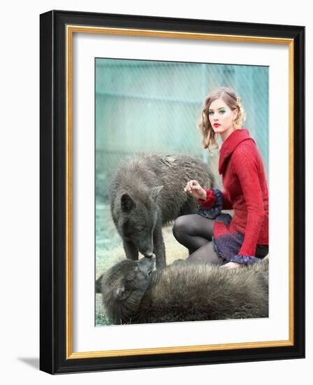 Red-Winter Wolf Studios-Framed Photographic Print