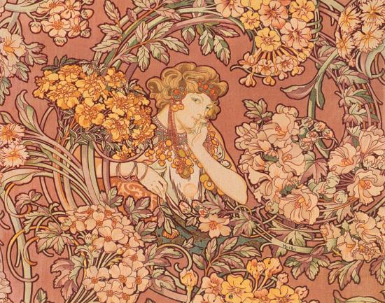 Redhead Among Flowers Art Print Alphonse Mucha