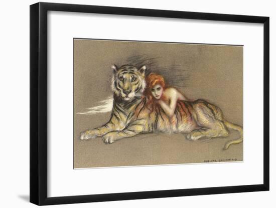Redhead and Tiger-null-Framed Art Print