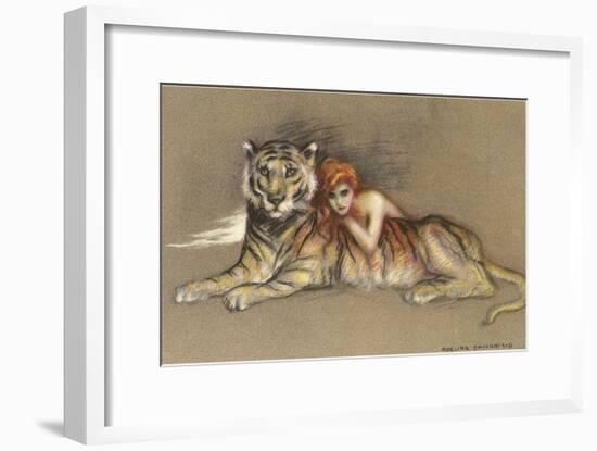 Redhead and Tiger-null-Framed Art Print