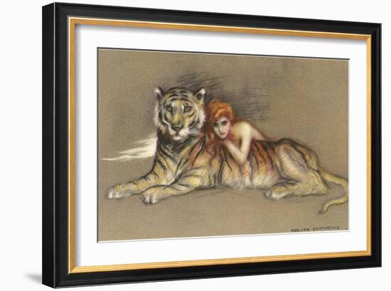 Redhead and Tiger-null-Framed Art Print