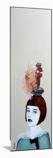 Redhead Crowned by a Chicken, 2016-Susan Adams-Mounted Giclee Print