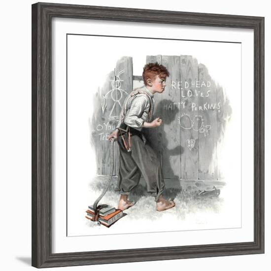 "Redhead Loves Hatti", September 16,1916-Norman Rockwell-Framed Giclee Print