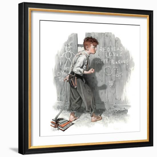 "Redhead Loves Hatti", September 16,1916-Norman Rockwell-Framed Giclee Print