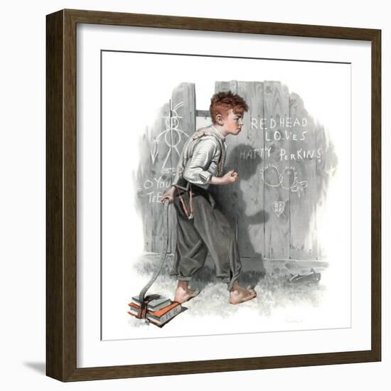 "Redhead Loves Hatti", September 16,1916-Norman Rockwell-Framed Giclee Print