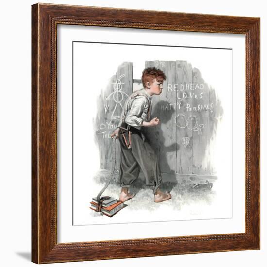 "Redhead Loves Hatti", September 16,1916-Norman Rockwell-Framed Giclee Print