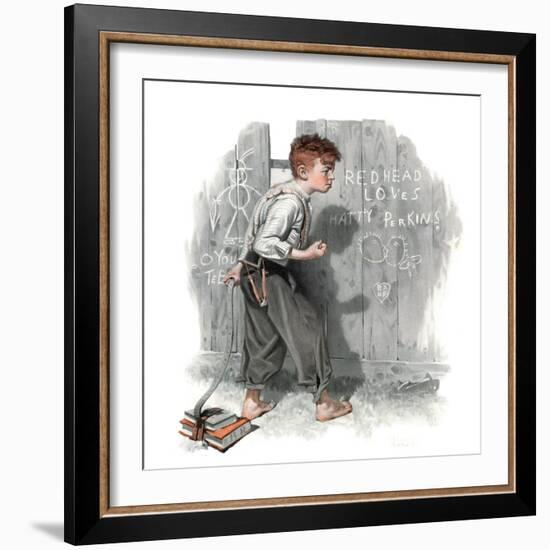 "Redhead Loves Hatti", September 16,1916-Norman Rockwell-Framed Giclee Print