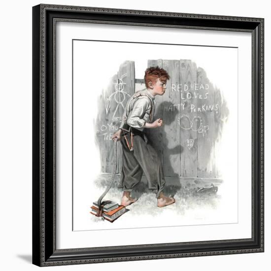 "Redhead Loves Hatti", September 16,1916-Norman Rockwell-Framed Giclee Print