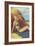 Redhead on Beach in Two-Piece-null-Framed Art Print