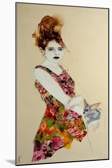 Redhead, Pink Dress and Bilby, 2016-Susan Adams-Mounted Giclee Print